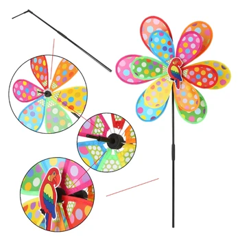

Windmill Kids Toys Dots DOuble Layer Yard Garden Decor Colorful Outdoors Spinner