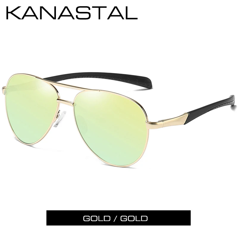 Классические поляроидные солнцезащитные очки Для мужчин Брендовая Дизайнерская обувь оттенки пилот вождения солнцезащитные очки, зеркальные авиационные защитные очки UV400 Oculos De Sol masculino - Цвет линз: Gold