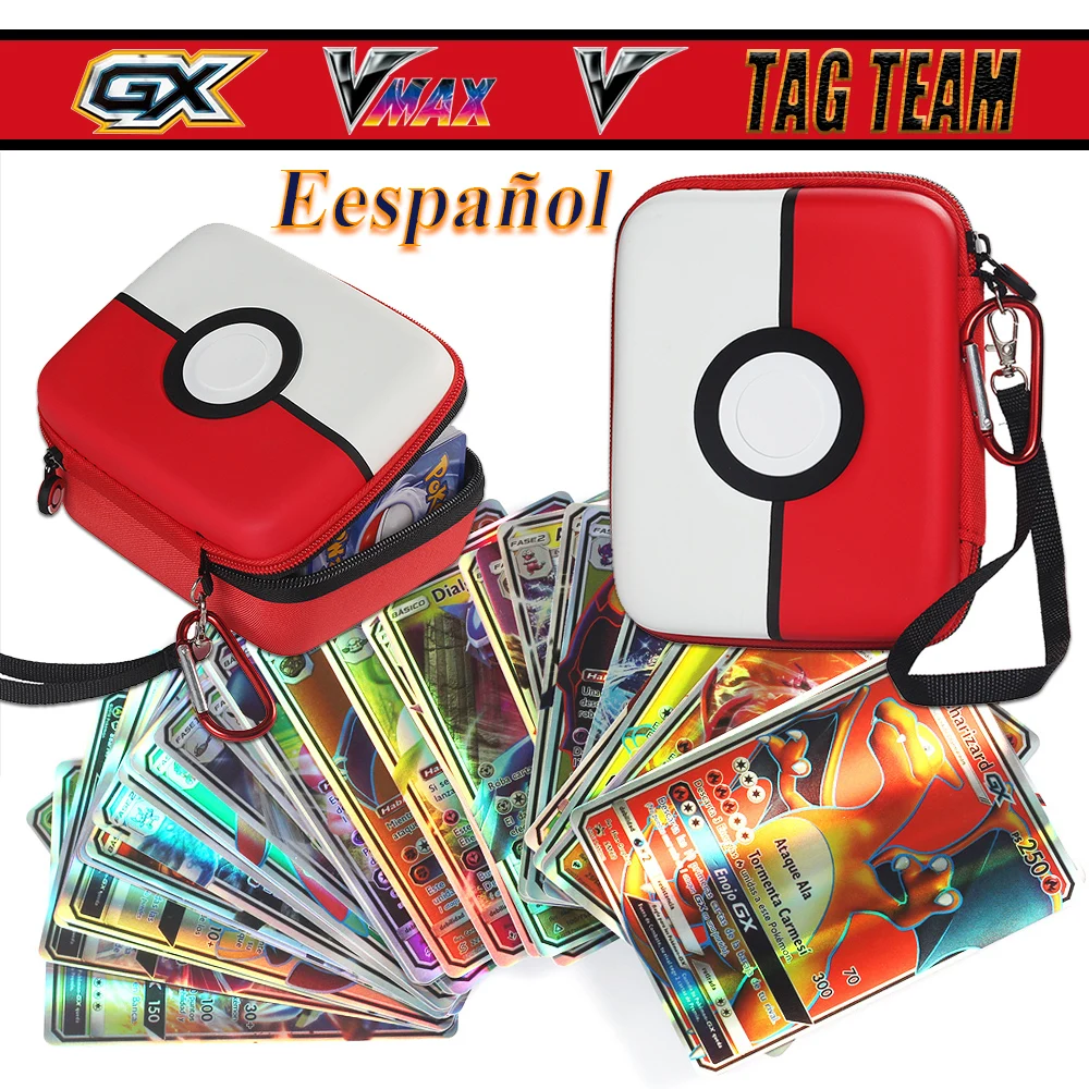 New Pokemon Cards in Spanish TAG TEAM GX VMAX Trainer Energy Holographic Playing Game Castellano Español Children Toy | Игрушки и хобби