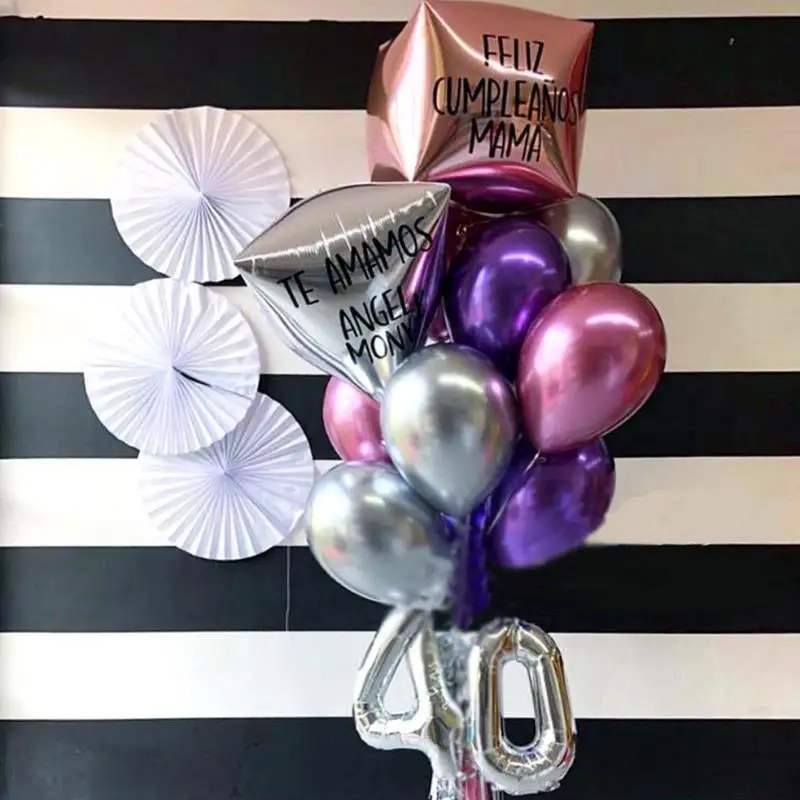 

1pc Creative 24inch 3D Diamond Foil Balloons Wedding Decor Inflatable Party Helium balloon graduation 2019 Baby shower ballons