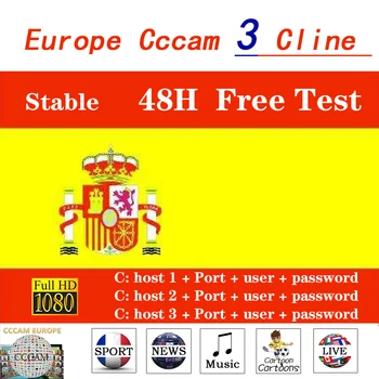 

2020 Cccam Spain 1 year stable 3/6/7 line server HD cline ccam Europe Portugal Italy Spanish used for satellite receiver