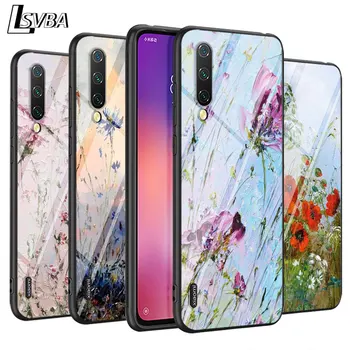 

oil painting flowers for Xiaomi Mi Note 10 9T CC9 Pro 9 SE 8 A3 A2 A1 Lite Play Mix 3 Super Bright Black Phone Case