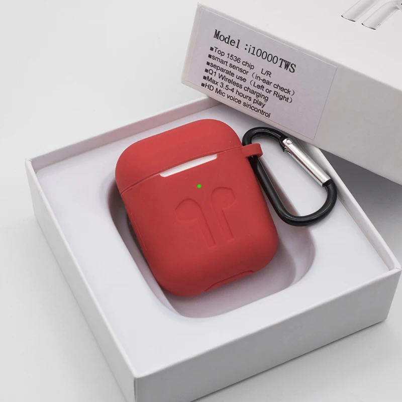 I10000 TWS с 1:1, всплывающая Беспроводная зарядка, bluetooth-гарнитура, умный датчик, всплывающие спортивные наушники, Bluetooth 5,0, беспроводные наушники - Цвет: i10000-Red-8