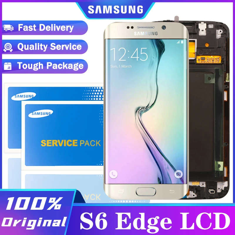 Original '' AMOLED Display with frame for SAMSUNG Galaxy S6 edge G925  G925I G925F LCD Touch Screen Digitizer + Service pack|Mobile Phone LCD  Screens| - AliExpress