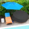 210D Oxford Cloth Black Round Furniture Cover Table Cover Outdoor Round Waterproof Daybed Cover Dustproof Garden Furniture Cover 5