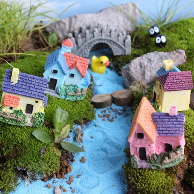 Mini Maison Miniature En Résine Artificielle, Ornement Artisanal Pour  Décoration De Maison, Modèle De Petite Maison, Bricolage - Figurines Et  Miniatures - AliExpress