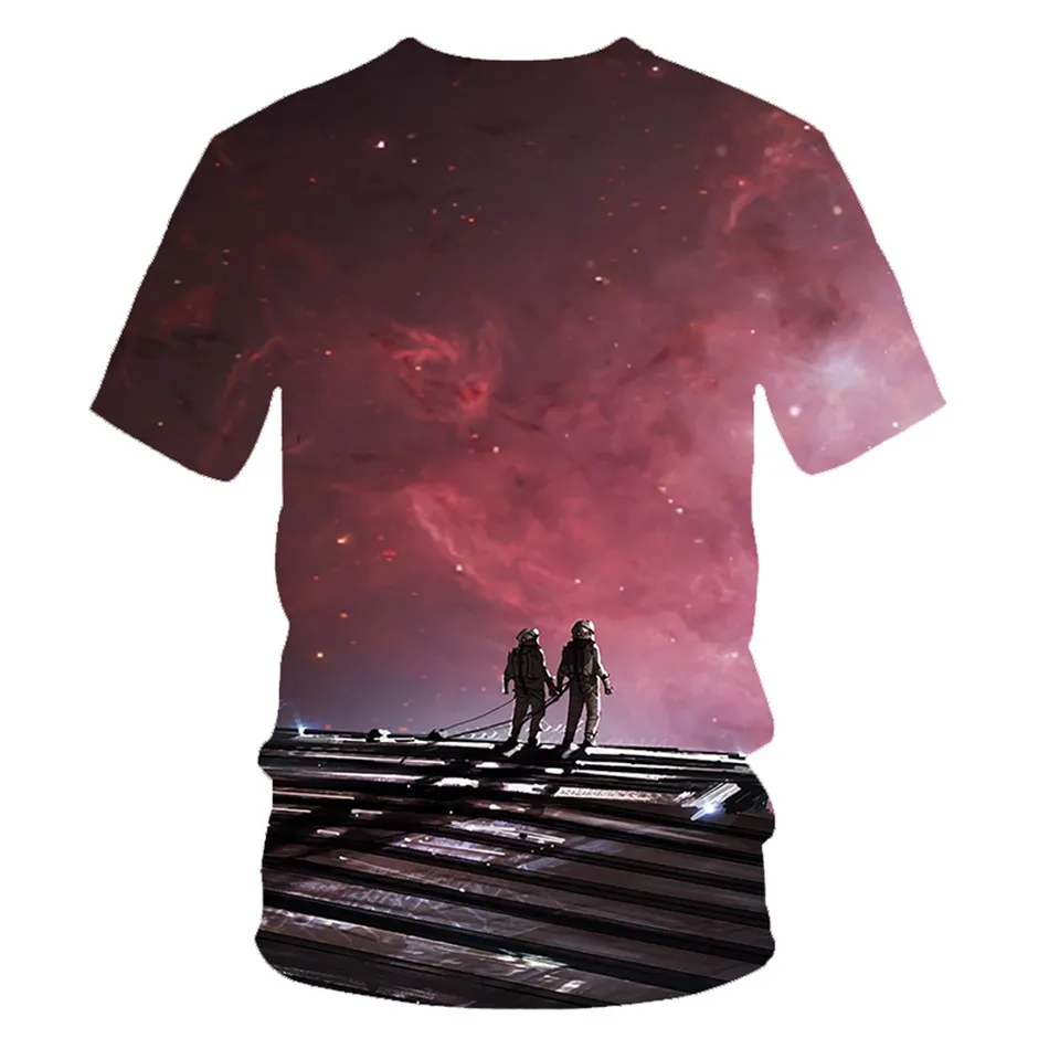 Коллекция года, летняя детская футболка с 3D рисунком детский Космос астронавт воздушный шарик "Планета" Harajuku стиль 3D принт футболка красочные футболки для мальчиков и девочек
