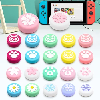 

Cute Bear Nintend switch Joy Con Animal Crossings Thumb Grips Caps Kawaii Silicone Case For Nintendo Switch Lite Cute Cover