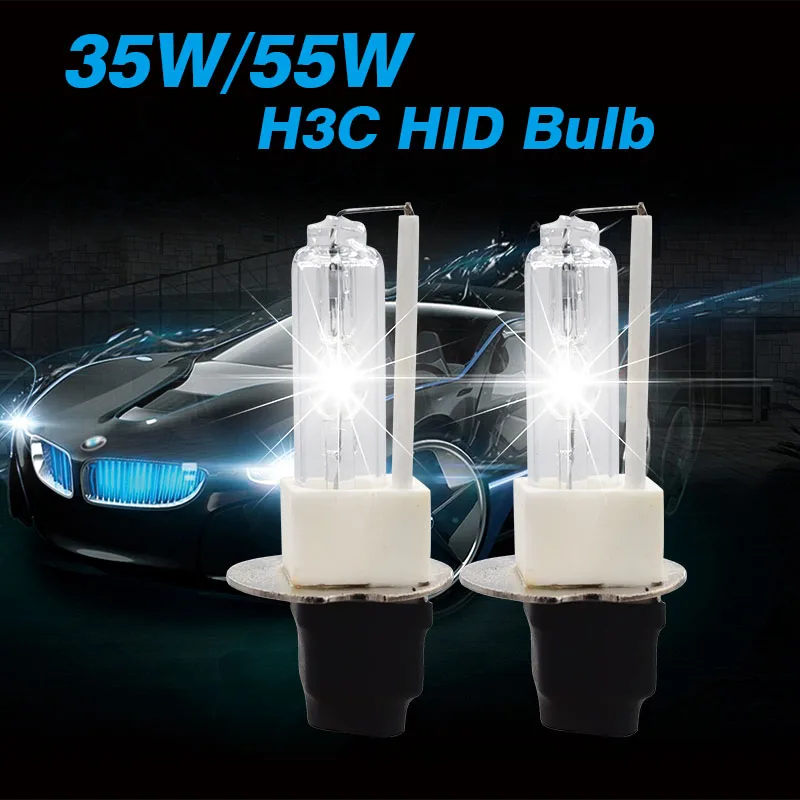 HIDLT 35W H3C 3000K Xenon HID Bulb 55W H3 Ceramics Base HID Car Headlight Bulb Lamps Yellow 4300K 5000K 6000K 8000K Crystal Blue (1)