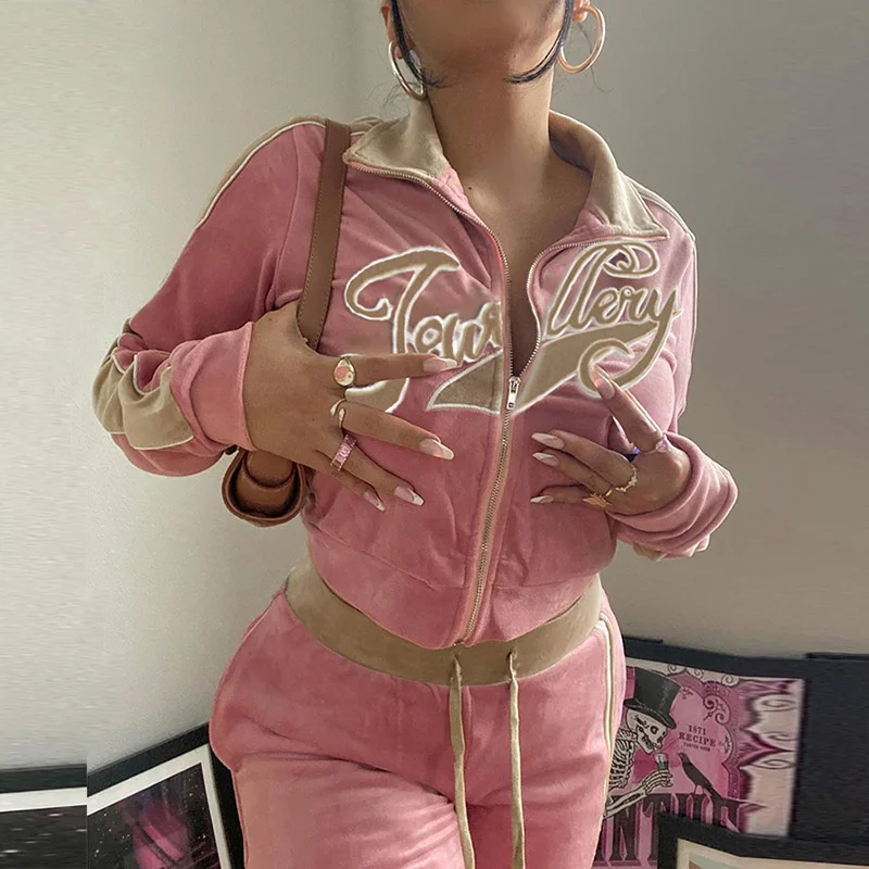 Women Y2k Two Piece Set Tracksuit 2022 Autumn/Spring Streetwear Letter