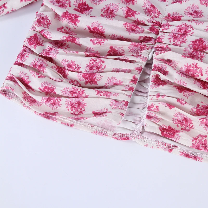 RR/короткие тонкие рубашки с цветочным принтом, женские модные рубашки с длинным рукавом, женские элегантные блузы с v-образным вырезом, женские топы FG01