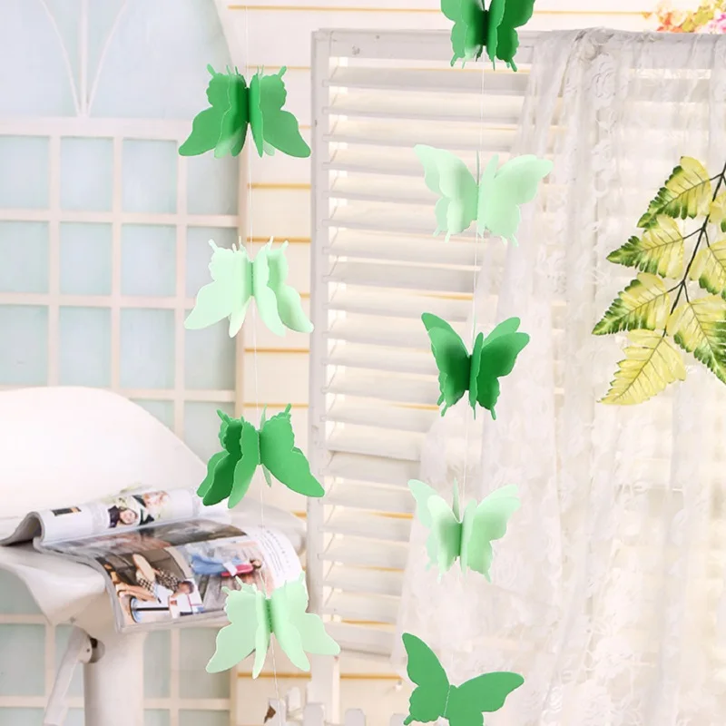 3D Butterfly Paper Garland Banner Birthday Party Baby Shower Wedding Decoration 2.8m