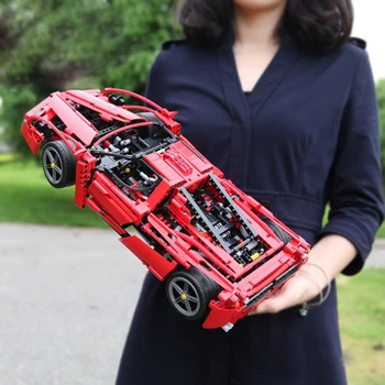 

1327pcs car Racers Technic ENZO 1:10 Super Sports Car Enzo Model Set Children's Gifts Non-remote control building block toys