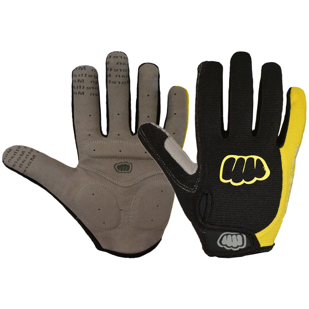 Перчатки для езды на мотоцикле, MTB, шоссейном велосипеде, велосипедные перчатки для женщин и мужчин, зимние перчатки для велоспорта, теплые флисовые перчатки с сенсорным экраном, нескользящая гелевая подкладка - Цвет: Цвет: желтый