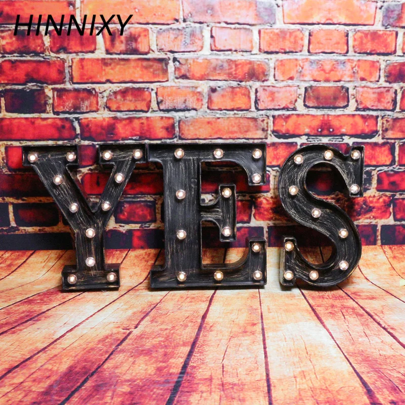 Hinnixy 26 букв LED Ретро Железный ночник Алфавит праздник свадьба Вечеринка День