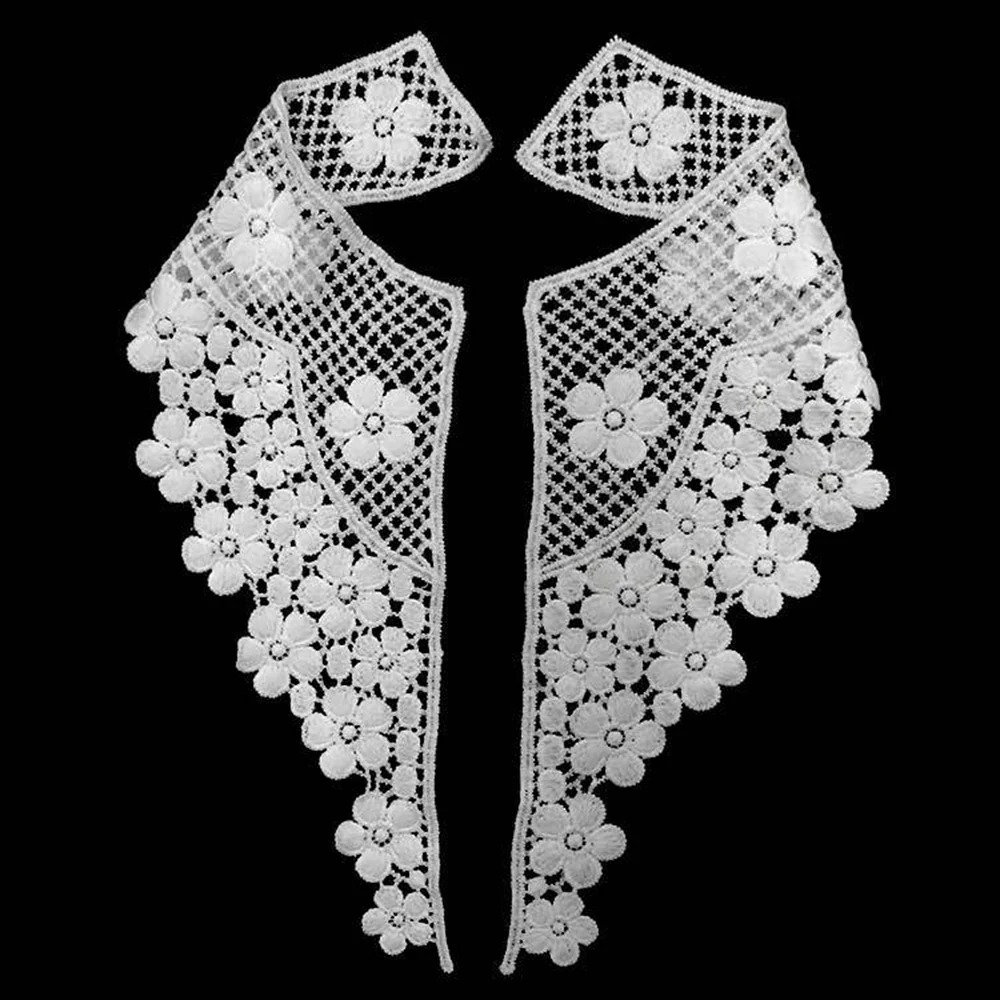 Lychee Life Embroidery Collar Lace Ribbon Water Soluble Lace Trims DIY Handmade Sewing Dress Clothes Supplies Decoration