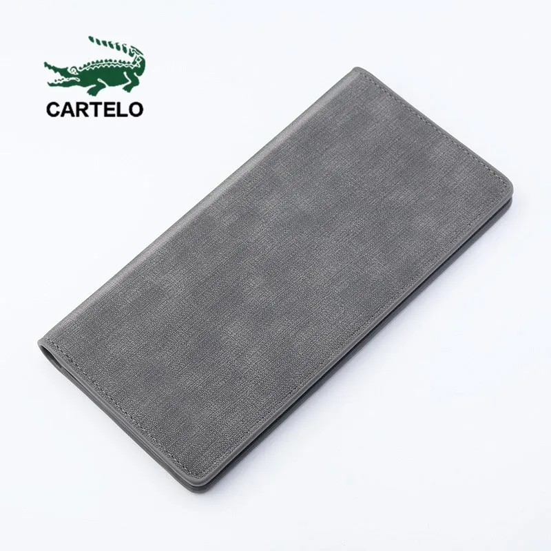 

CARTELO Men's wallet ultra-thin wallet long canvas pattern suit bag men's personality soft wallet tide brand men wallet