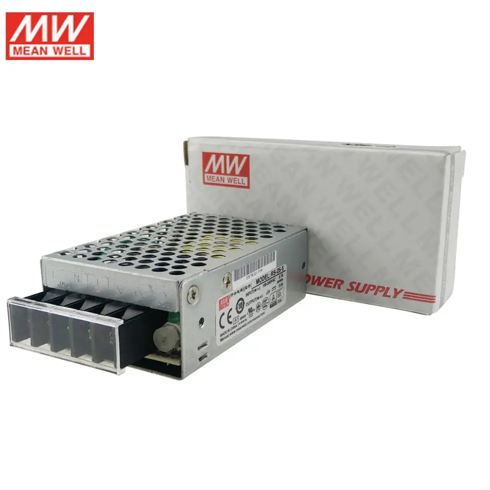 MEAN WELL RS-25-5 25 Вт 5 в импульсный источник питания 110 В/220 В переменного тока до 5 В постоянного тока 5A блок питания 5 г Viberation компактный размер