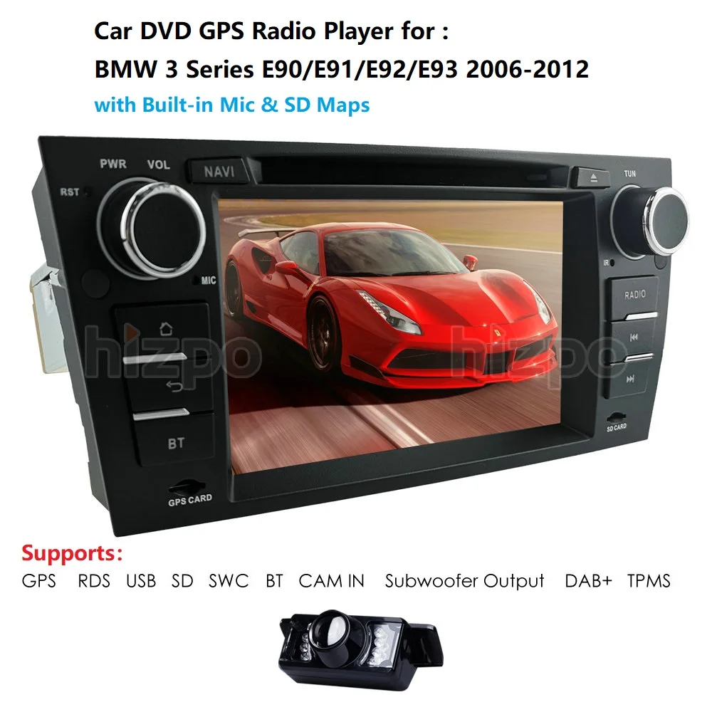 7 дюймовый автомобильный стерео DVD плеер навигация для BMW E90 с GPS Bluetooth DAB USB SD DTV SWC RDS