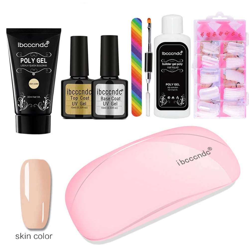 04 Skin 8 шт./компл. поли гель для ногтей наращивание ногтей полигель Наборы, быстро сохнут, дизайн ногтей УФ-светодиодный Жесткий Гель Акрил Гель с лампа для ногтей - Цвет: 04 Skin