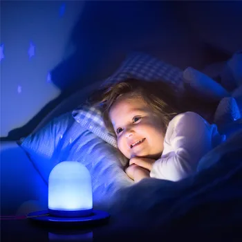 

Smart LED Night Light Rechargeable Remote Control Bedside Lamp Dimmable RGB Color Change Colorful Lighting Atmosphere Light