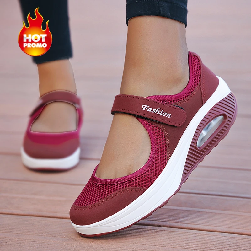 Red Women Vulcanize Shoes Casual Sneakers Female Soft Flat for Lady Lightweight Breathable Zapatos De Mujer Zapatos