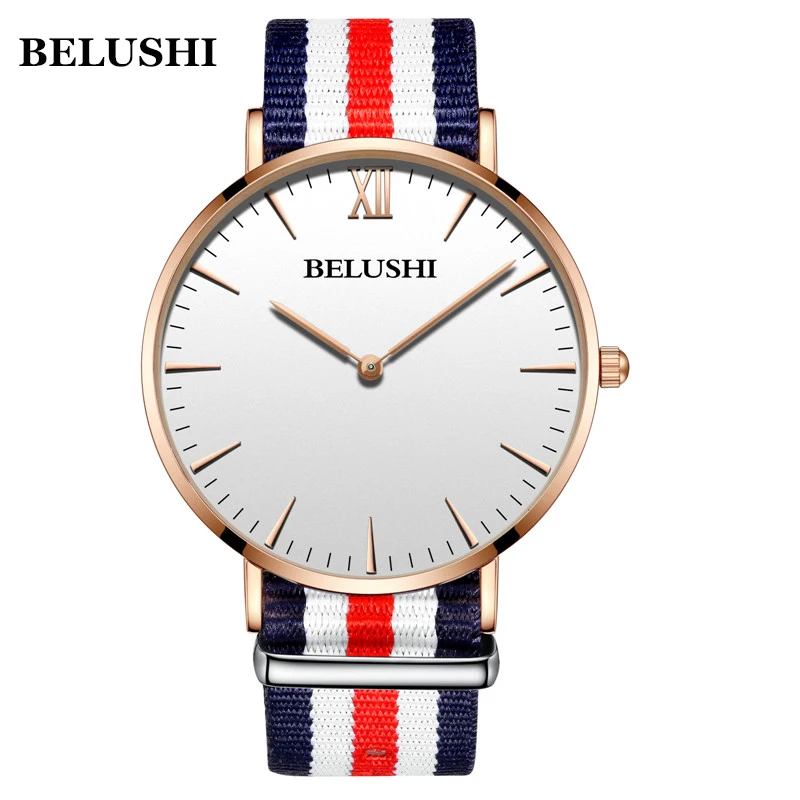BELUSHI, модные парные часы, водонепроницаемые, брендовые, роскошные, кварцевые часы с лентой, наручные часы, повседневные мужские часы, Relojes Para Hombre 530