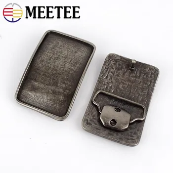 

Meetee 46mm1pc Vintage Handmade Men's Belt Buckle Business Belts Head DIY Craft Hardware Leather Decorative Accessories YK015