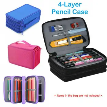 

4 Layers Newest Multifunction Brush Case Bag Organizer Storage Large Capacity Pen Case Holder Box Makeup Zip Cosmetic Pouch Bag