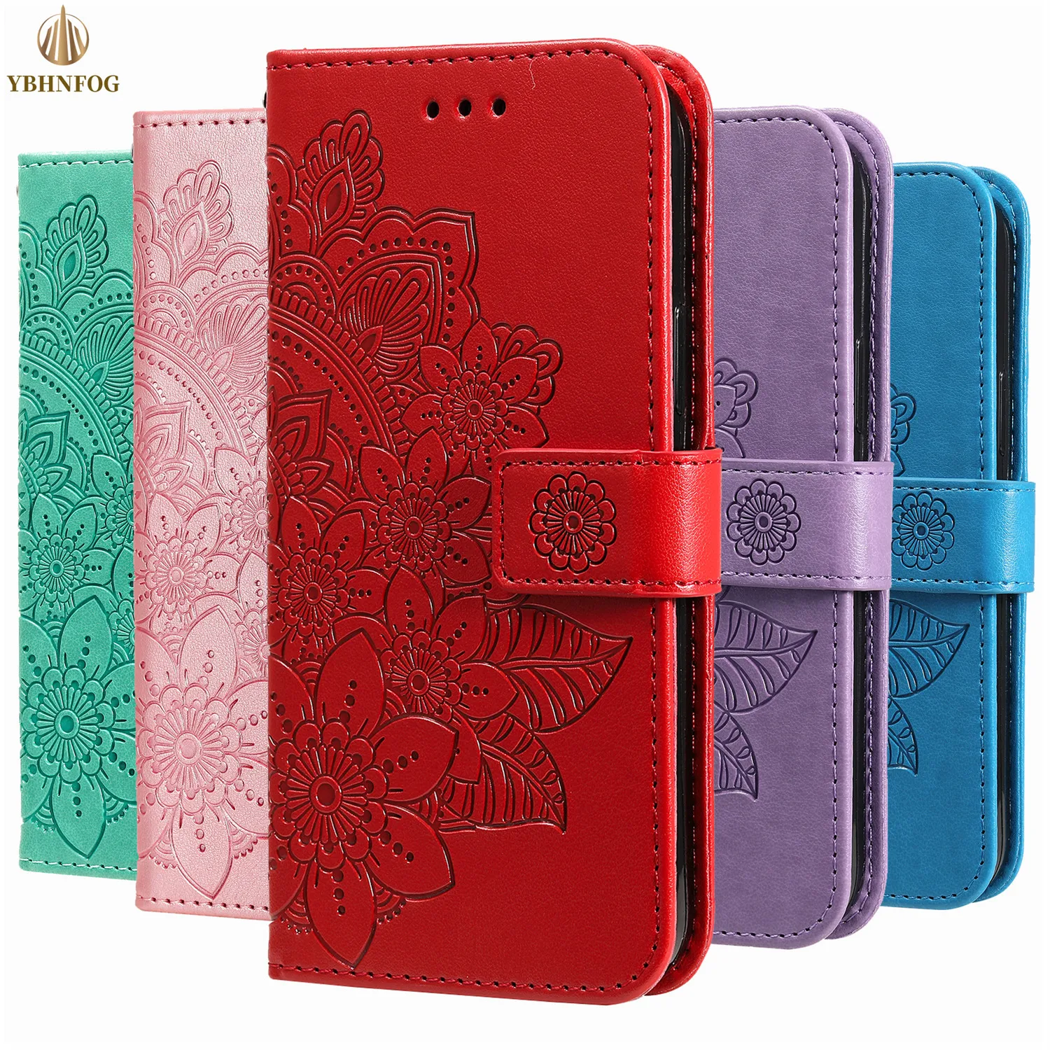 3D Flower Wallet Phone Case For iPhone 11 12 Pro Max 12 Mini XR X XS 7 8 Plus 6 6S SE 2020 Leather Holder Slots Flip Satnd Cover