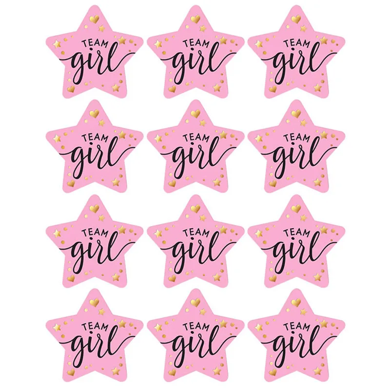 60/120pcs Team Boy Team Girl Stickers Boy or Girl Sticker for Gender Reveal Party Decoration Baby Shower Supplies Gift Box Label