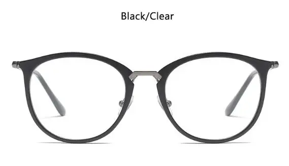 black clear Женские прозрачные круглые очки сплав дужки Модные прозрачные оправы для очков для женщин оптика черные очки Роскошные очки - Цвет оправы: black clear