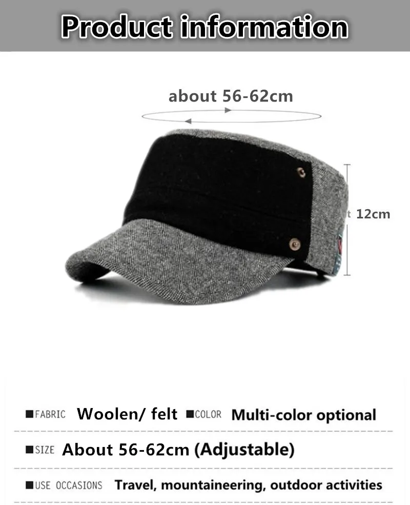 SILOQIN тренд Snapback мужская плоская кепка Осень Зима утолщаются сохраняющие тепло армейские кепки регулируемый размер Досуг движение туристические шляпы