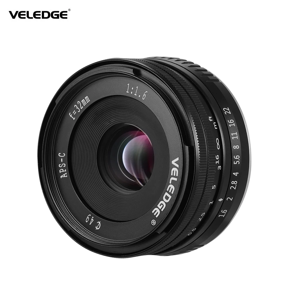 

VELEDGE high quality Camera Lens 32mm F/1.6 High Resolution Large Aperture Lightweight Manual Focus Lens for Fuji Fujifilm Cam