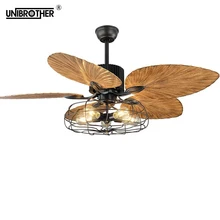 52 дюймов потолочные вентиляторы роскошный Европейский стиль ретро гостиная дистанционное управление Ресторан гостиная вентилятор светильник