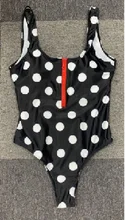 Bañador de una pieza con cremallera para mujer, traje de baño con estampado de hojas de lunares, Monokini con Push-Up y espalda descubierta, traje de baño para playa XL