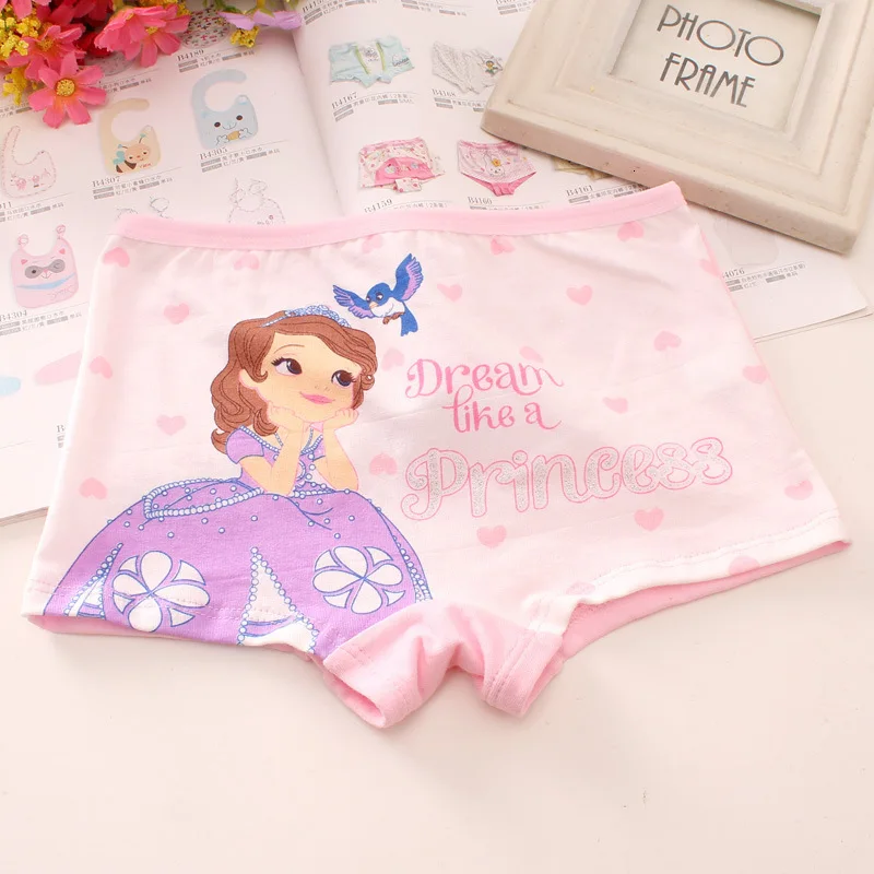 4pcs/set New Cotton Boxer Briefs princess Girls Underwear Children Kids Baby cartoon Panties Underpants 2-12year child