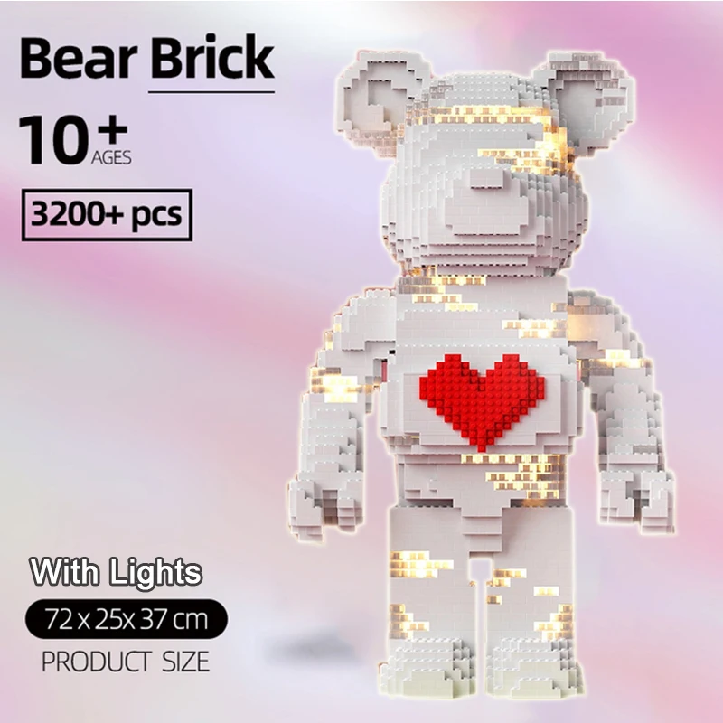 Новый игрушечный конструктор Bearbrick в виде Красной сетки сделай сам | Игрушки и