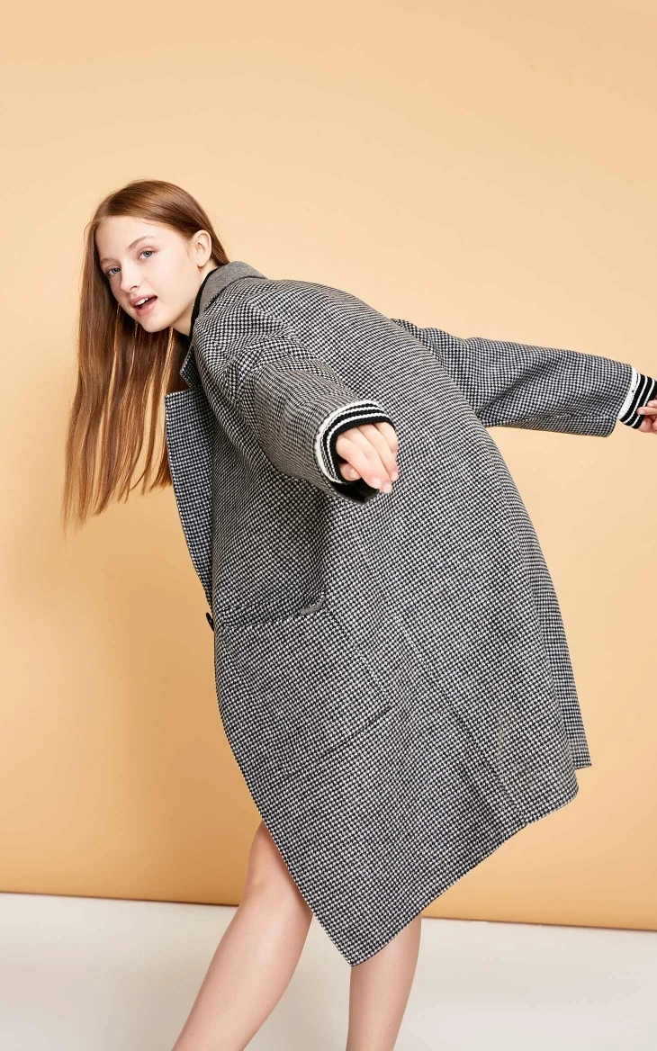 Vero Moda женское осеннее новое длинное шерстяное пальто в ломаную клетку | 318327543