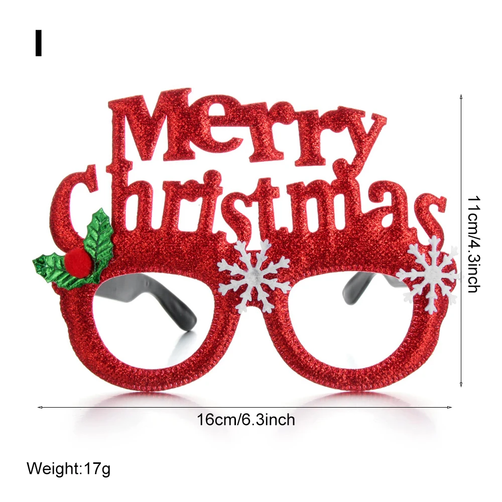 1 шт Санта-Клаус Снеговик Рождественская вечеринка очки Рождественские декоративные очки рога очки игрушки для детей и взрослых праздничное платье - Цвет: I