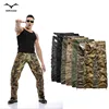 2022 hommes lâche multi-poches Camouflage pantalon décontracté coton droit grands Yards longue robe Multi Zipper mâle lavé pantalon ► Photo 3/6