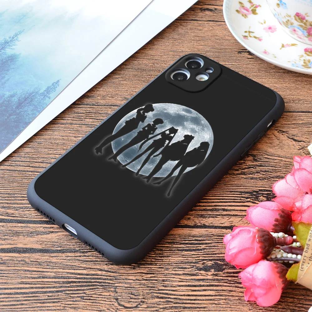 

For iPhone Sailor Moon Silhouettes V 2 Print Soft Matt Apple iPhone Case