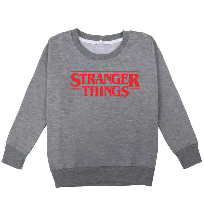 kids hoodies 9 Г. Толстовки с капюшоном для маленьких девочек и мальчиков с принтом «странные вещи», костюм топы с длинными рукавами, осенняя хлопковая футболка, свитшоты одежда для маленьких детей, унисекс - Цвет: kids hoodies 9