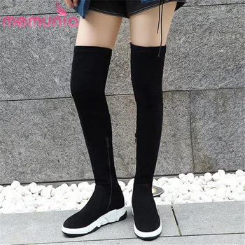 

MEMUNIA 2020 new arrival over the knee boots women mixed colors round toe autumn winter flat shoes woman thigh high boots
