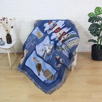 

Aggcual Ocean Mediterranean blankets for beds bed sofa cover Jacquard throw Blanket Travel Picnic Mat Beach rug Tapestry xt927