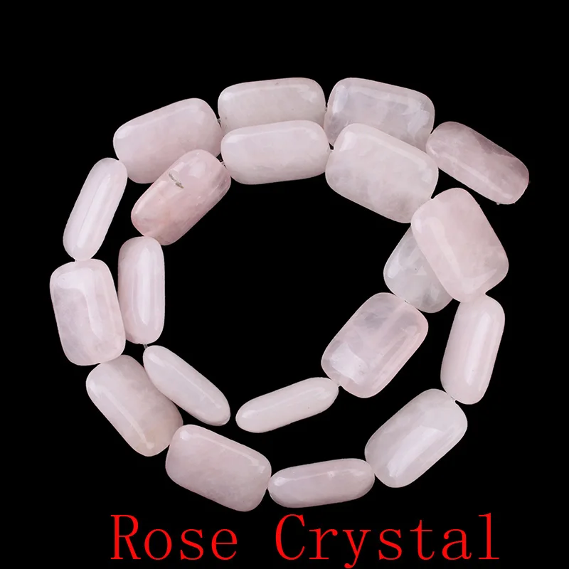 Rose Crystal Натуральная Прямоугольная форма камня свободные бусины 13X18 мм DIY ручной работы разделитель бусины браслеты ожерелье для женские украшения изготовление - Цвет: Rose Crystal