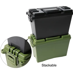 Boîte à outils en plastique, boîte de rangement robuste, calibre en vrac, boîte à munitions légère, boîte à balles tactiques 
