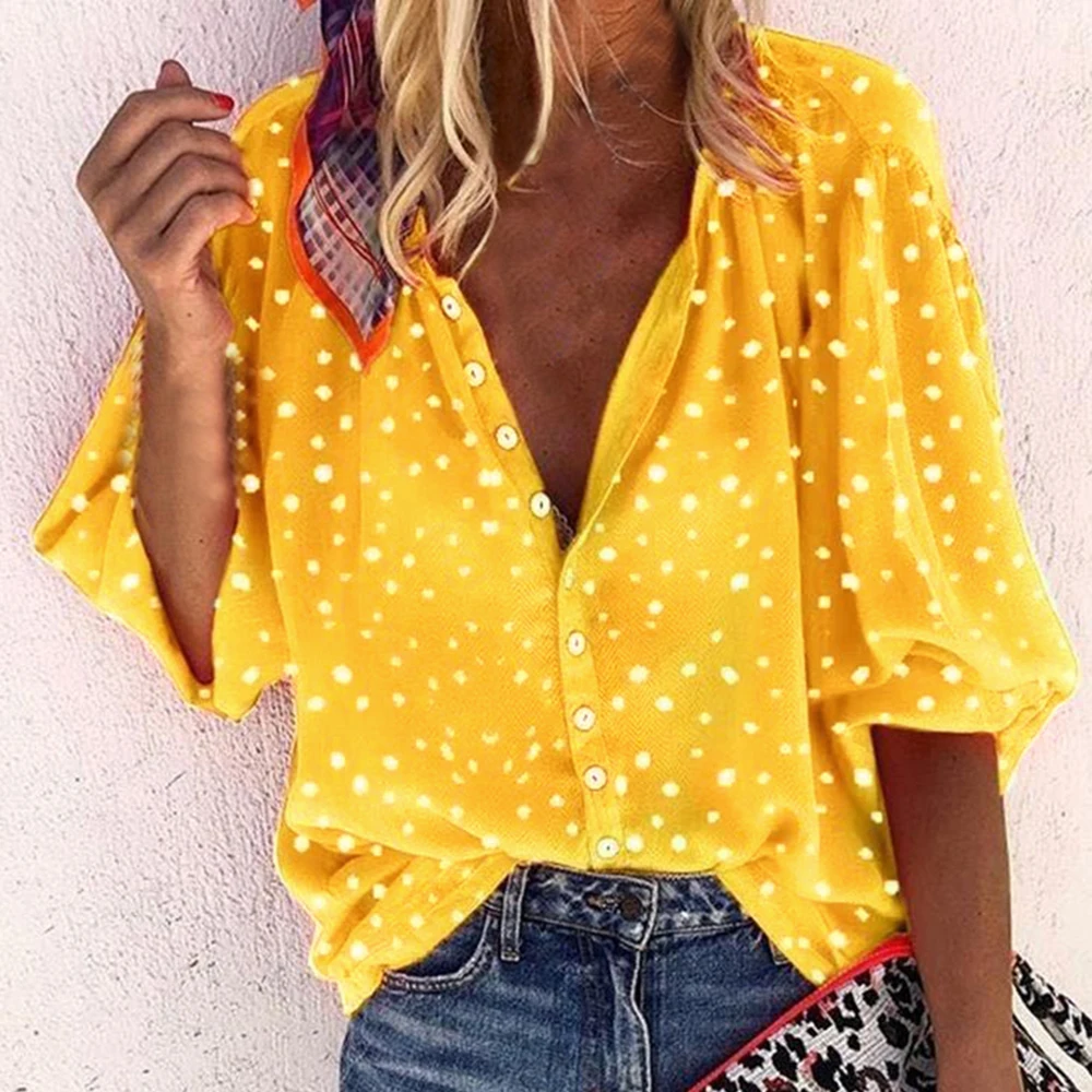yellow-2 Wenyujh, женские шифоновые блузки, осень, модные, с длинным рукавом, с отложным воротником, офисные рубашки, повседневные топы размера плюс, Женская сорочка - Цвет: yellow-2