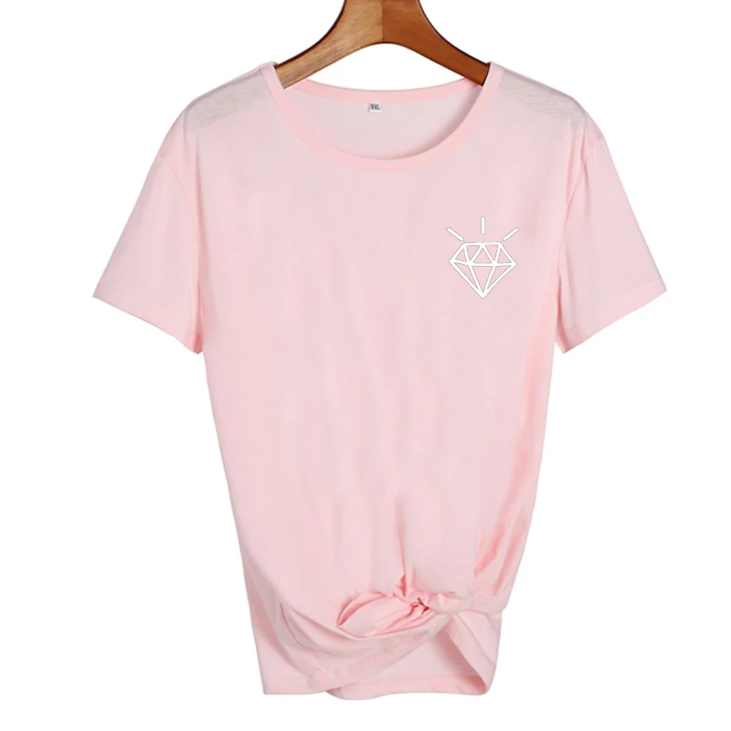 Женская футболка с графическим принтом, летние модные топы, черно-белая хлопковая футболка, женская футболка в стиле Харадзюку, панк, женская одежда - Цвет: pink-white