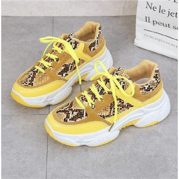 

Size 36-42 Autumn Snakeskin Pattern Chunky Sneakers Platform Casual Shoes Sneakers Women Shoes Trainers Basket Chaussure Femme